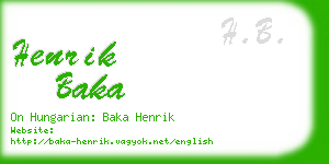 henrik baka business card